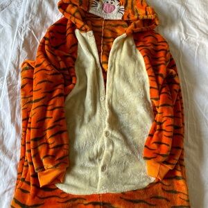 Orange Tigger Striped Onesie with Hood